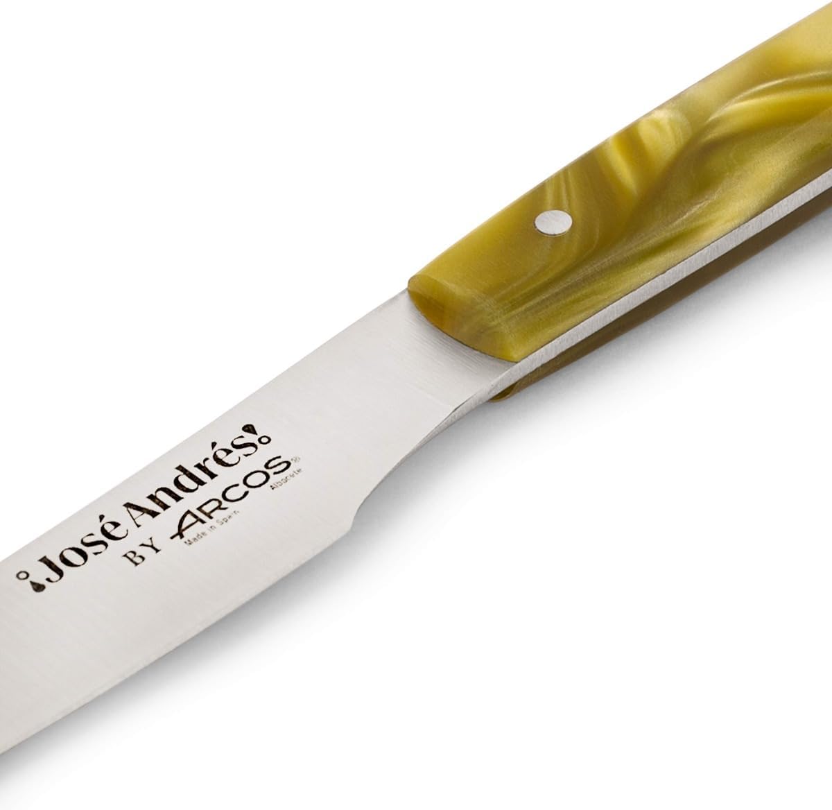 Arcos - Chef Jose Andres Knives | 2-Piece Steak Knife Set. 4 Inch Steak and Meat Knife in Nitrum Stainless Steel. Ergonomic Pearly Marbled Handle