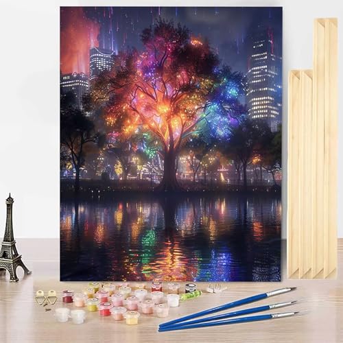 Paint by Numbers for Adults with Frame �s �������G 30 x 40 cm, ��l ��h�� DIY�G�f�W�^�����G �� �i���o�[�y�C���g ���S�҂Ƒ�l - �K�p�Ώ� �C���e���A �Ǐ��� �z�[���f�R���[�V���� -j2503