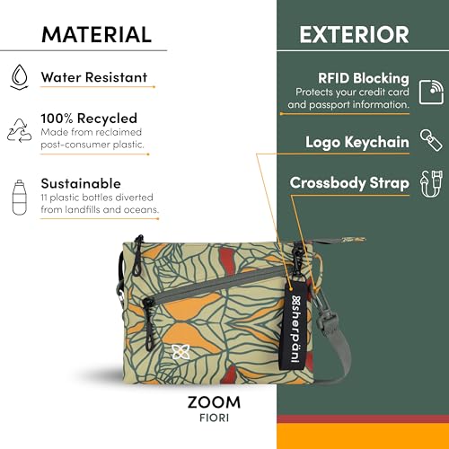 Image of Sherpani Zoom, Small Crossbody Purse, Nylon Crossbody Bag, Lightweight Cross Body Bag, Sleek Dual Pouch, Purses for Women