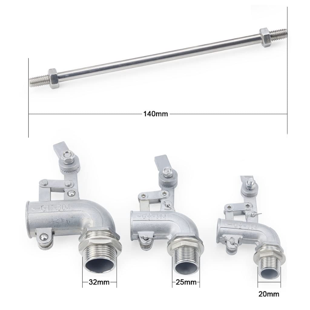Valvola a galleggiante, Valvola a sfera galleggiante in acciaio inossidabile da 1/2" 3/4" 1", valvola a galleggiante regolabile, gomito a gomito for serbatoio dell'acqua, controllo del flusso, cistern