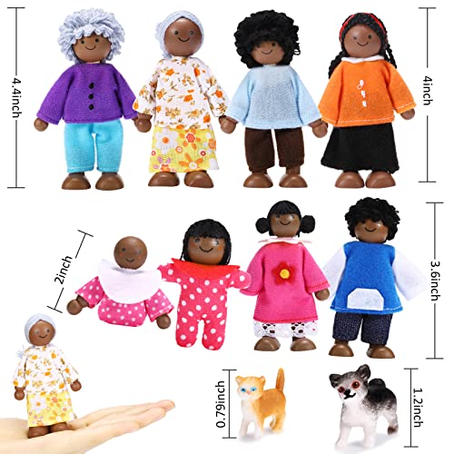 Set de 10 Figuras de Madera para Casa de Muñecas miniatura 2