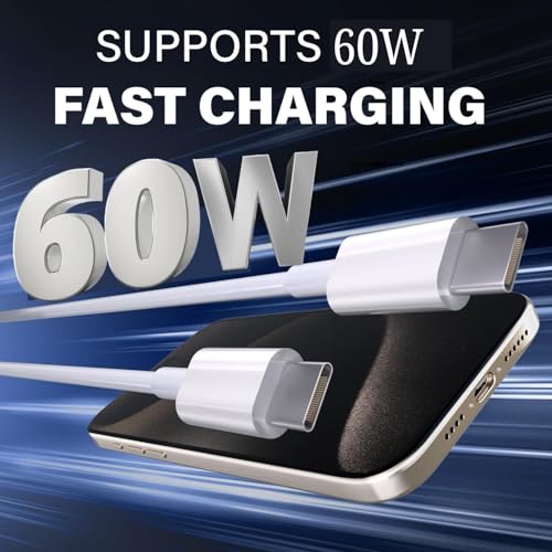 Image of Umake USB Type-C to Type-C Fast Charging Cable 1M, 60W PD & QC 3.0 Fast Charging, 480Mbps High-Speed Data Transfer, Compatible with Vivo Smartphones, Tablets & USB-C Devices, White (BIS Certified)