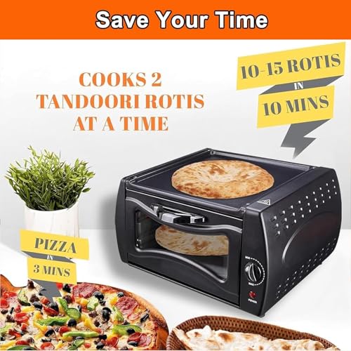 Forno Elettrico Tandoori, 2-in-1 15L Pizzaiolo, 2100W Mini Forno Tandoori, 122 ° f-752 ° f Controllo della Temperatura, per la grigliatura di Cottura a tostatura