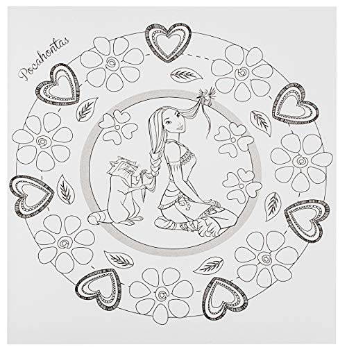 großes Malbuch - Mandala - quadratisch - Disney Princess - Prinzessin - Mädchen - Dickes Kindermalbuch - 24 Seiten - für… – Bild 8