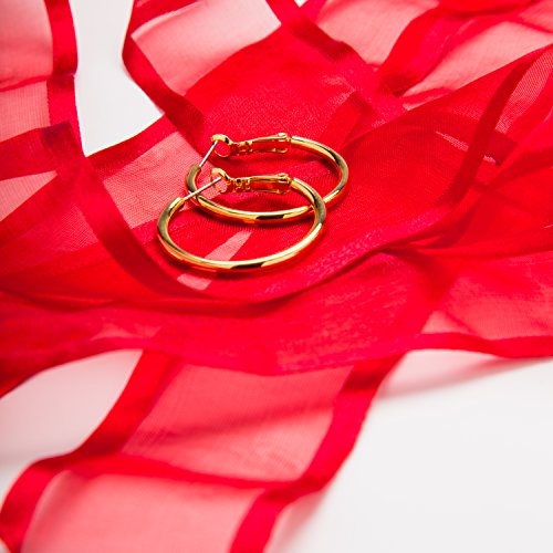 Lifetime Jewelry Hoop Earrings for Women and Men Real 24k Gold Plated4