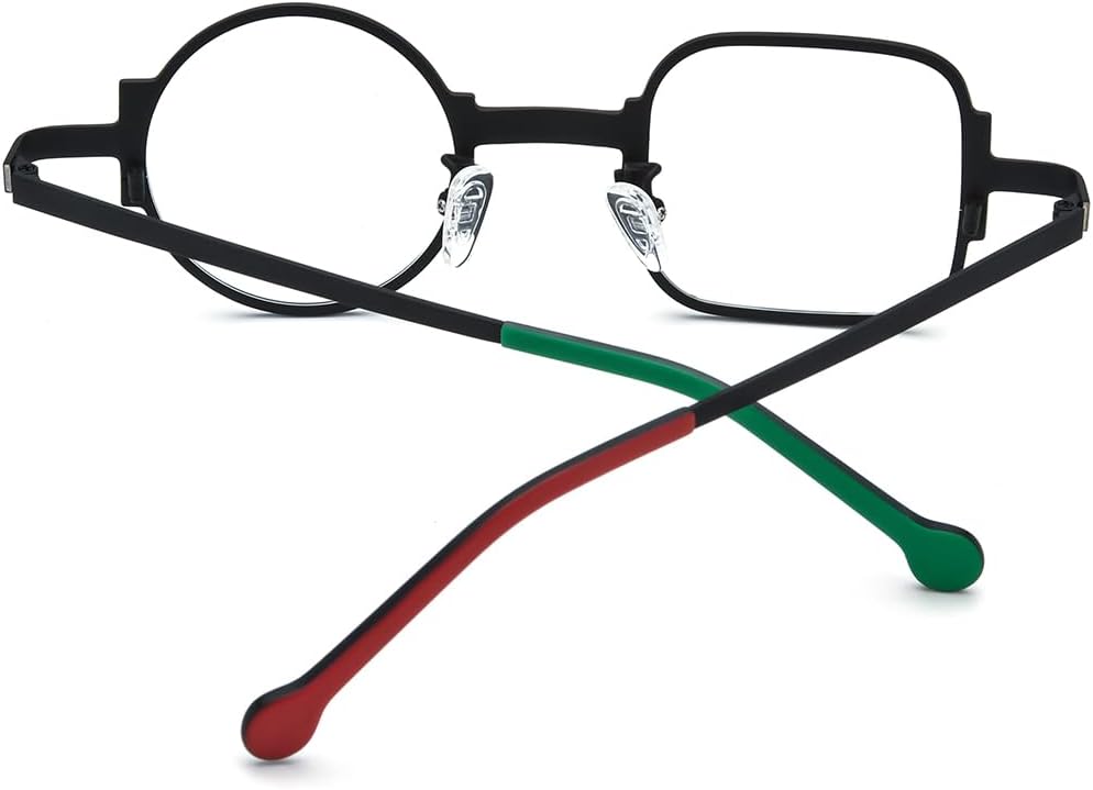 FONEX Colorful Titanium Glasses Frame Men Left Round Right Square Optical Eyeglasses Women F85747 - Image 7