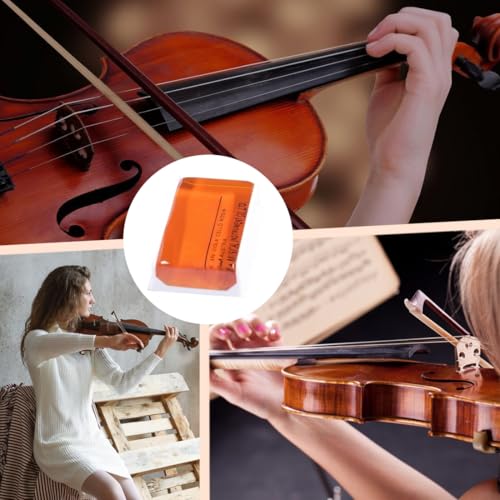 XUKZIMA 2 Pcs Kolophonium Cello Kolophonium Geige Naturharz Staubarm Starke Haftung Transparenz Ideal für Stahl & Synthetiksaiten mit Schutzhülle für empfindlichen Klang dauerhafte Leistung
