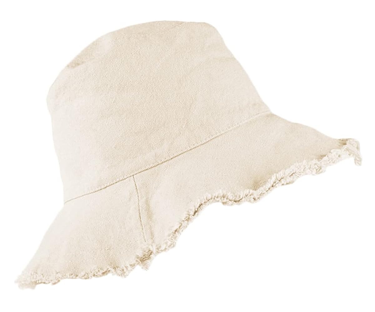 Bucket-Hat-Distressed Sun-Protection Washed-Cotton Beach-Sun