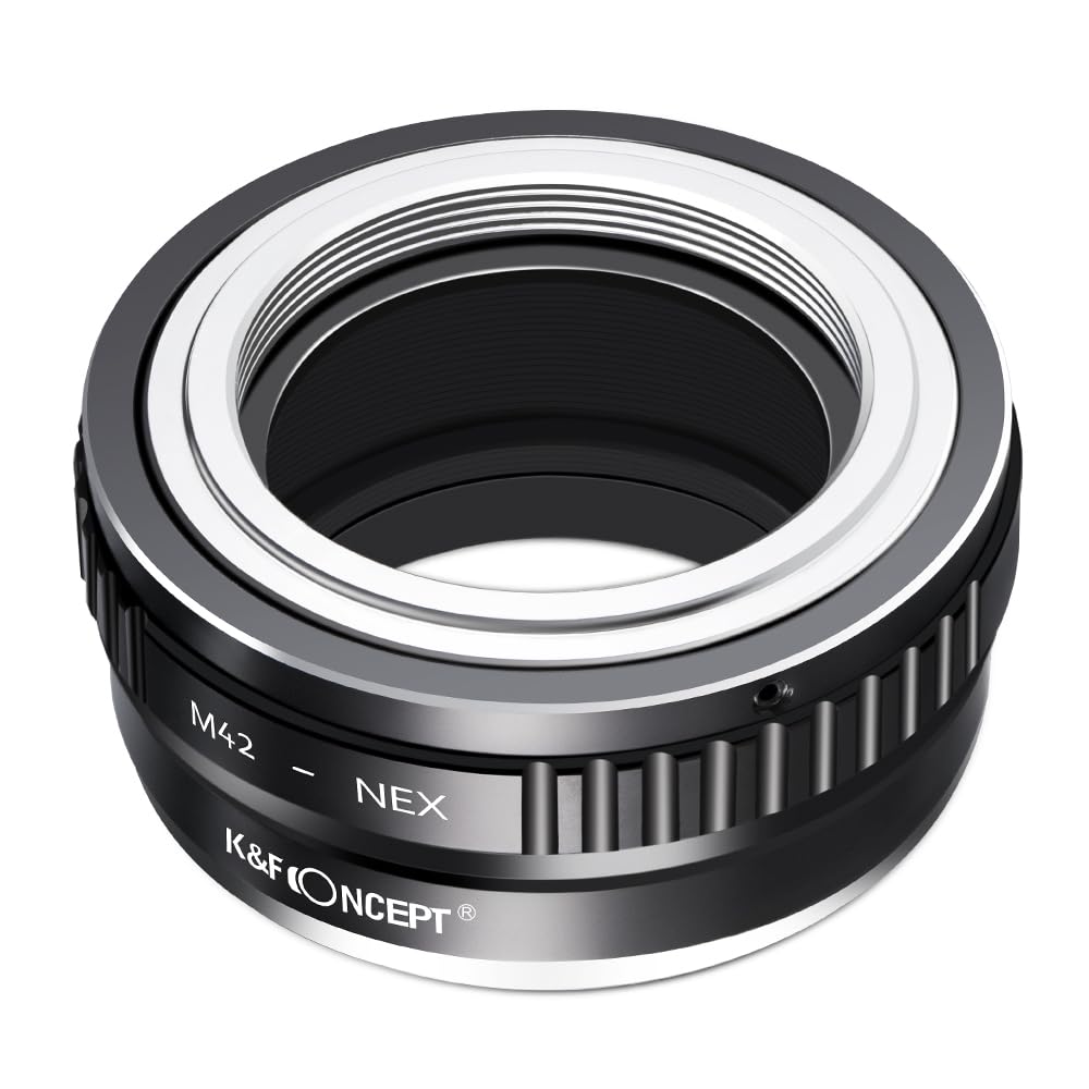 K&F CONCEPT M42-NEX II Kupfer-Bajonett Objektivadapter,Adapter Ring,Sony NEX Adapter,Objektiv Adapterring für M42 Objektiv auf Sony NEX E-Mount Kamera Sony Alpha NEX-7 NEX-6 NEX-5N NEX-5 NEX-C3 NEX-3