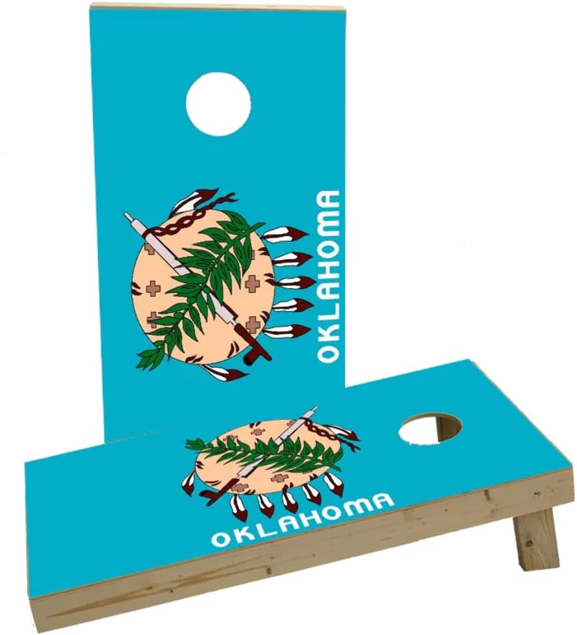 Oklahoma State Flag Custom Cornhole Board Game Set