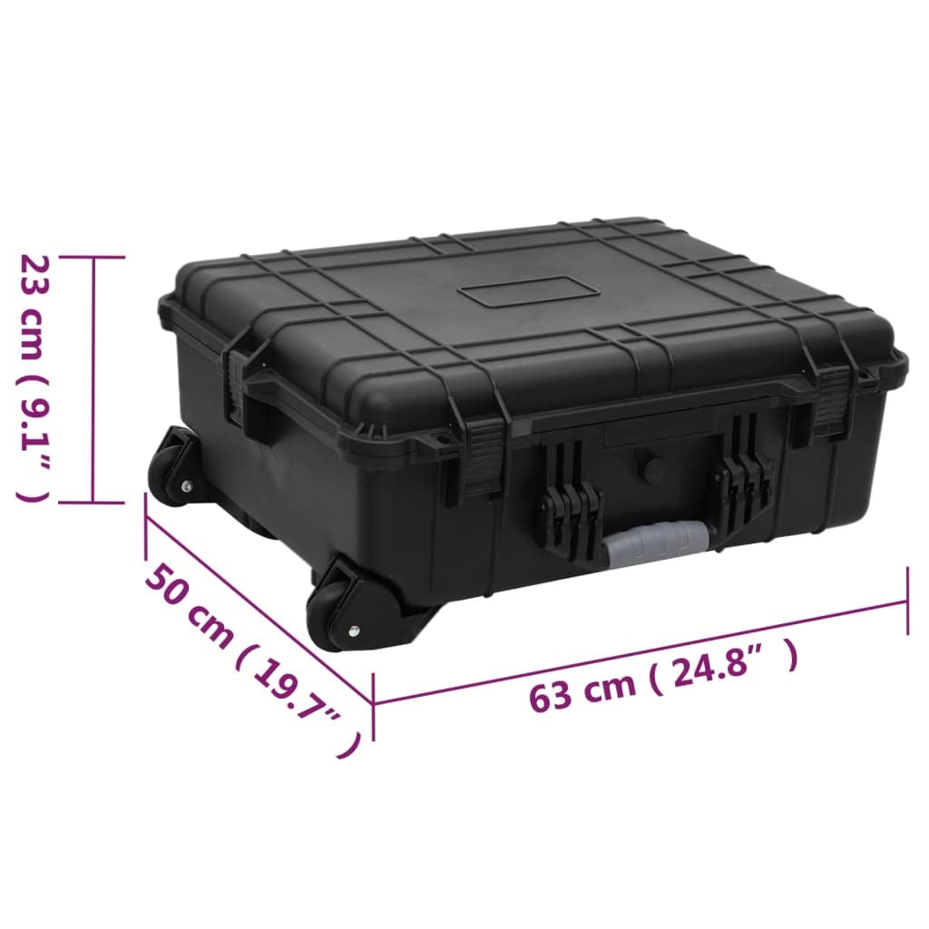 vidaXL Valise de vol à roulettes Noir 63x50x23 cm PP