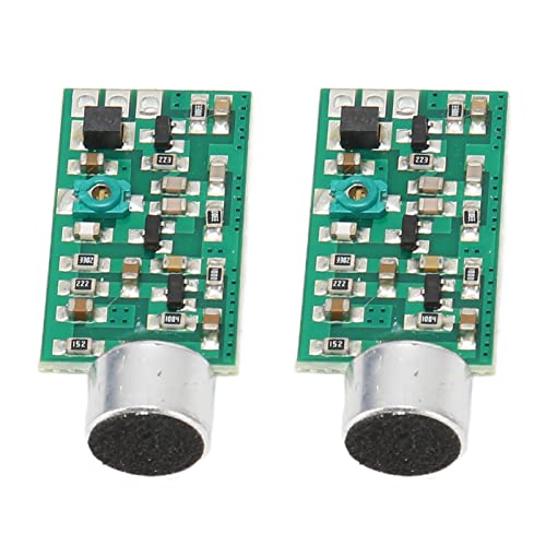 FM Transmitter Pickup Module 2pcs V4.0 Wireless Sound Transmitter for FM Radio, Long Range, Manual Knob, Through The Wall, Battery Power Supply