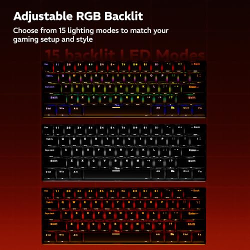 Image of Zebronics Max Ninja 61W Mechanical Keyboard, 60% Compact Layout, Tri-Mode Rechargeable, N-Key Rollover, Linear Red Switches, 1000Hz Polling Rate, 61 Keys, Software Support, Win & Mac Support
