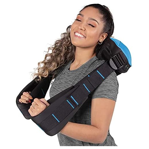 Shiatsu Neck, Back and Shoulder Massager with Heat by truMedic, Deep Kneading 3D Massage for Muscle Pain Relief, MagicHands in Blue