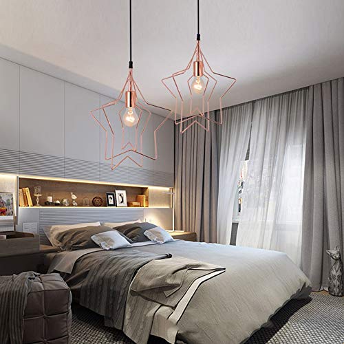 LED étoiles simples rose luminaire de plafond jaune chaud en fer