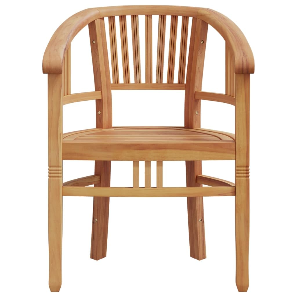 Muebles de exterior - Juego de comedor de jardín de 5 piezas de madera maciza de teca