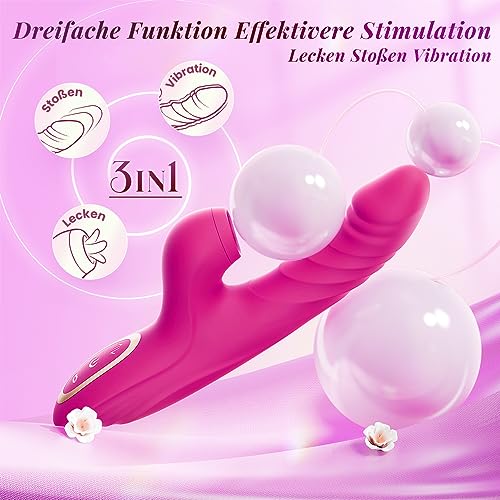 Vibration für Frauen Vibrator Dildo Stoßfunktion Sex Spielzeug für die Frau Extrem Sexspielzeug 7x10 Stoß Leck Vibration Vibratorstarb Frauen Klitoris Sex Toyset Damen Paare Massagestab für Frauen – Bild 3