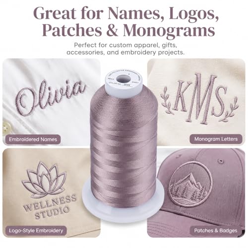Image of Simthread 5500Yds /5000M 40WT Polyester Embroidery Thread Silver Gray S094 | High-yardage 5000M spool offers smooth feeding and stable 40WT polyester thread for home and commercial embroidery machines.