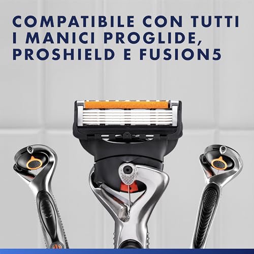 Gillette ProGlide 12 Lamette Gillette da Barba di Ricambio Per Rasoio Barba Manuale, a 5 Lame, Lamette Uomo per una Rasatura Profonda, Con Lubrastrip e Supporto, Idea Regalo - Immagine 4