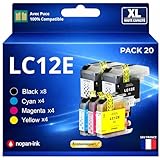 Cartouches LC12E LC12 EB EC EM EY noir x8 2500 pages cyan x4 magenta x4 jaune x4 1200 pages