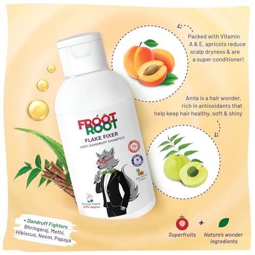 Image of Shampoo for Kids 5+ & Tweens |Anti-Dandruff |Natural Dandruff Fighters: Methi, Bhringaraj, Neem, Hibiscus, Papaya | Amla & Apricot Conditioners | Paraben & Sulfate Free | 100 ml for Strong, Shiny Hair