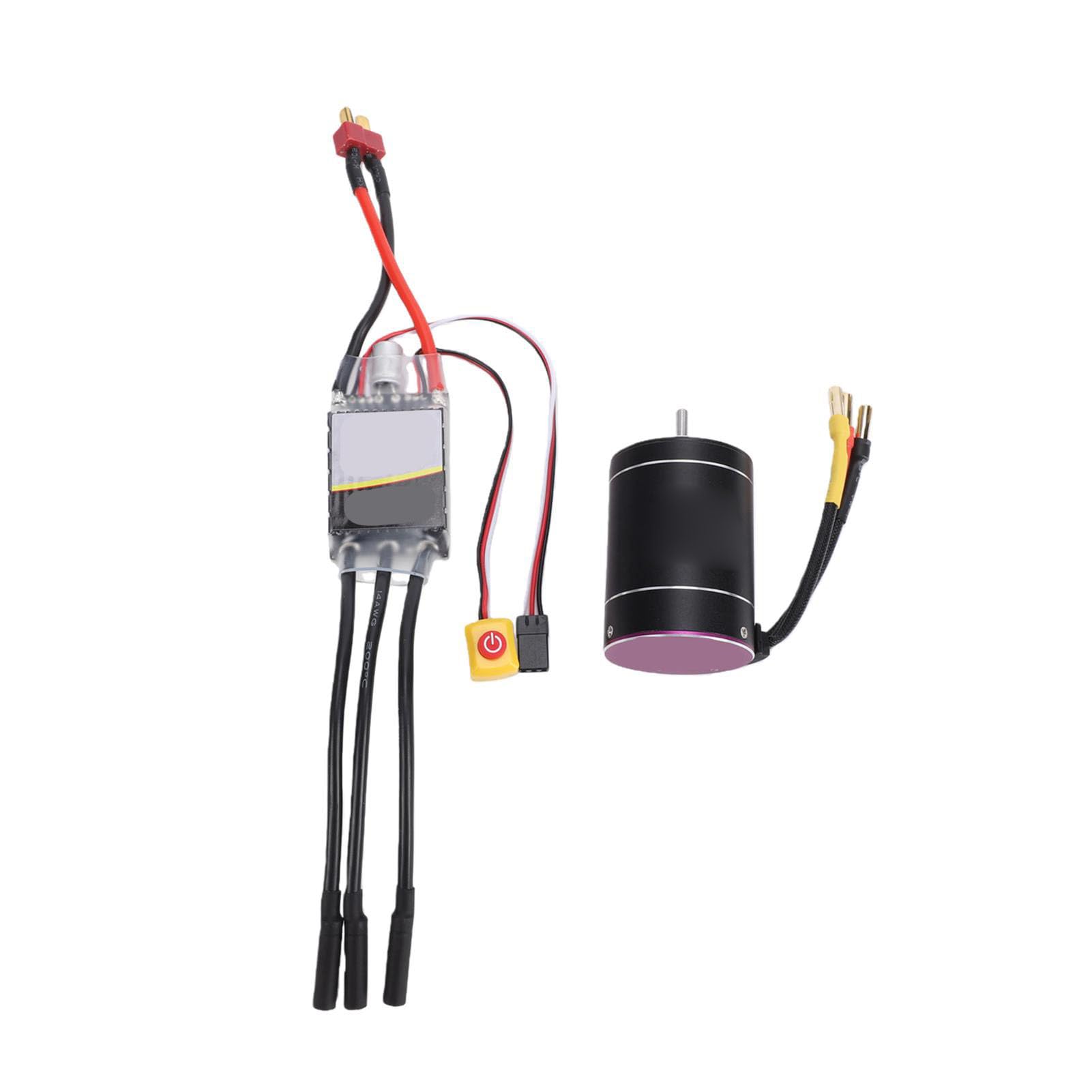 Keenso Bezszczotkowy Silnik ESC Combo 2600KV 75A Zestaw z Aluminiowym Radiatorem 6061 T6 2 do 3S Kompatybilny z 1/10 1/8 RC Samochody łodzie Wyścigi Aktualizacja
