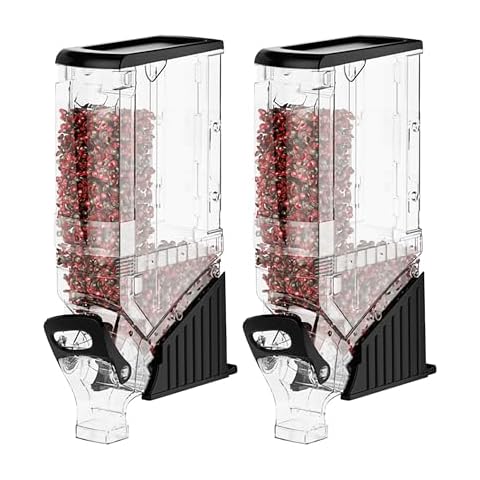 FixtureDisplays® 5 Gallon Gravity Bin Food Dispenser Cereal Dispenser Candy Dispenser 15771-2PK-NPF Cover