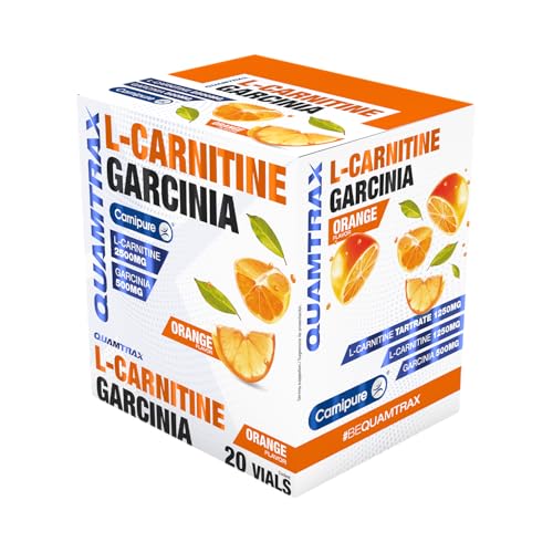 Quamtrax Nutrition - L-Carnitine 2500 Garcinia (L-Carnitina) - 20 viales - Metabolismo de grasas, energía y apoyo en rendimiento