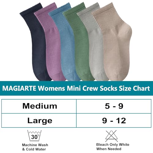 Image of MAGIARTE Womens Mini Crew Ankle Socks Athletic Casual Cotton Socks for Women