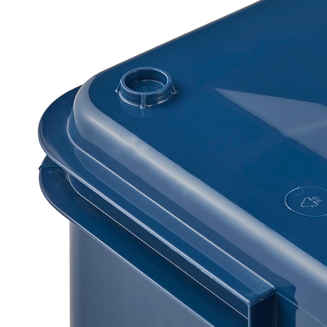 keeeper Contenedor de almacenamiento con asas, Euro-Box XL, Plástico Procyclen, 28 l, Bruno Eco Line, Eco-azul