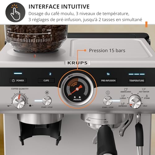 Machine a cafe expresso broyeur Krups XP444G - vue 7