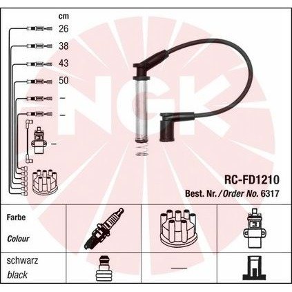 Cables de encendido NGK RC-FD1210 6317 para un rendimiento óptimo 3