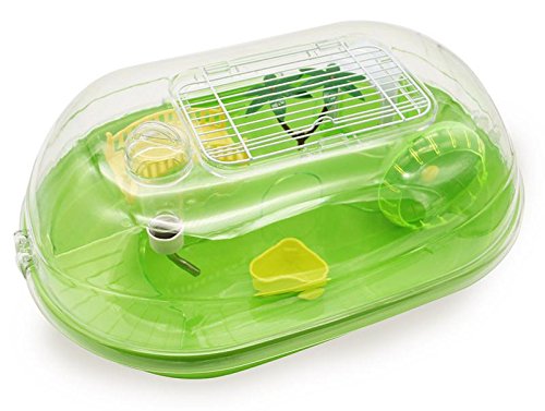 BPS® BPS-1378VE Hamsterkäfig mit Leiter, Tränke, Rad und Spezialhaus, 3 Farben, 44 x 31 x 17 cm (grün)