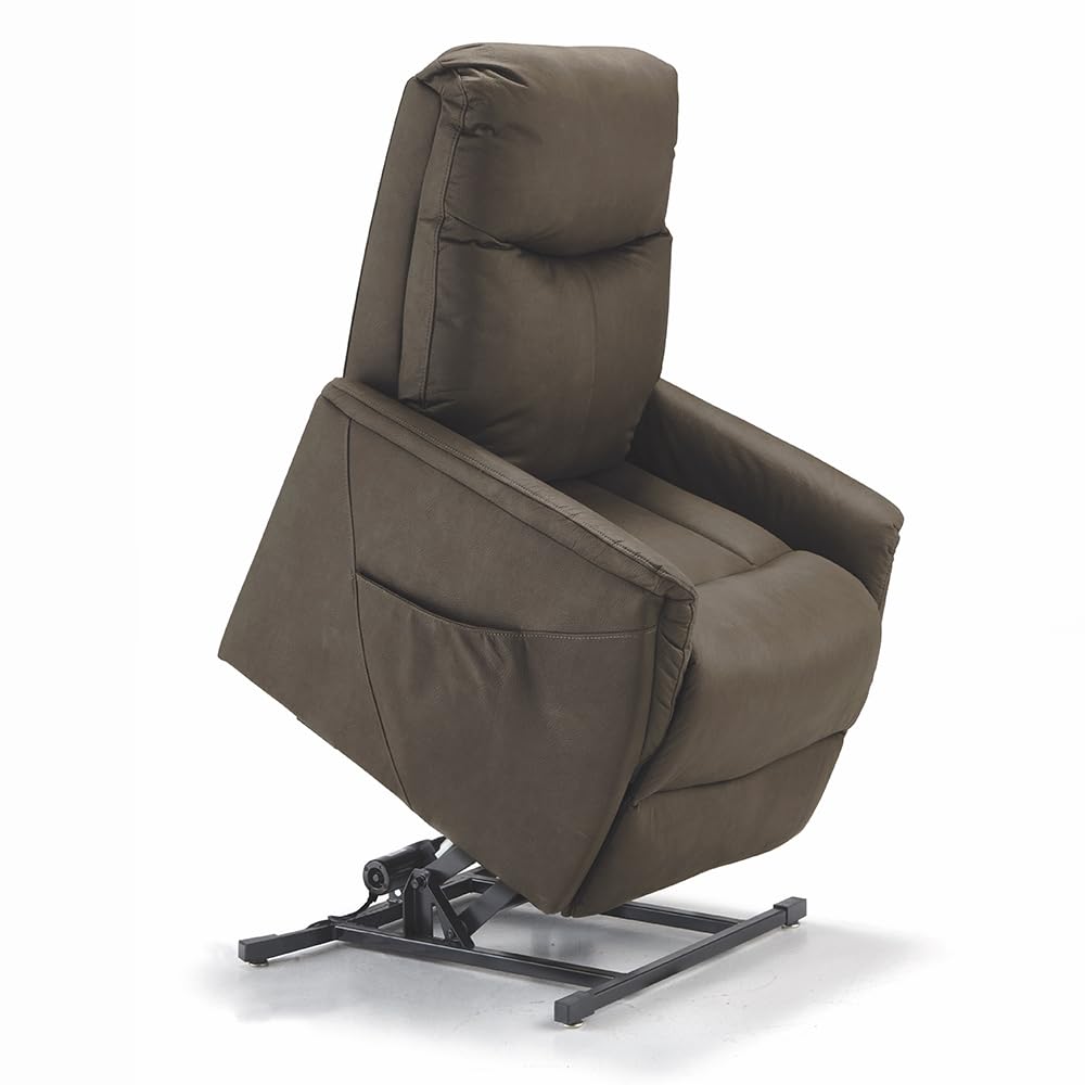Fauteuil Relax électrique En Nubuck Marron - Neuf (défauts Possibles)