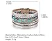 Fesciory Leather Wrap Bracelets for Women, Boho Leopard Multi-Layer Crystal Beads Cuff Bracelet Jewelry (Turquoise)