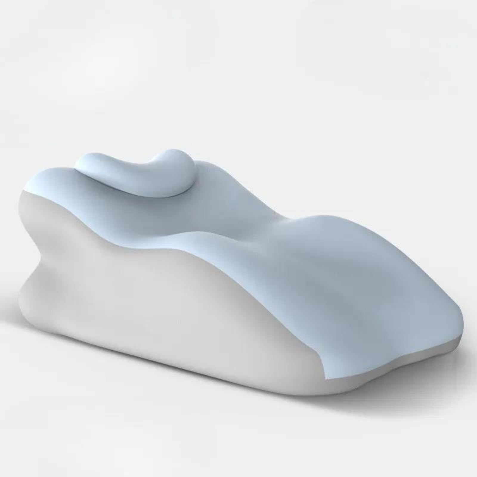 BFJNFPBEU Adjustable Detachable Headrest Prone Sleeping Pillow,Ergonomic Memory Foam Stomach Sleeper Pillow,Back Support Wedge Pillow,Blue