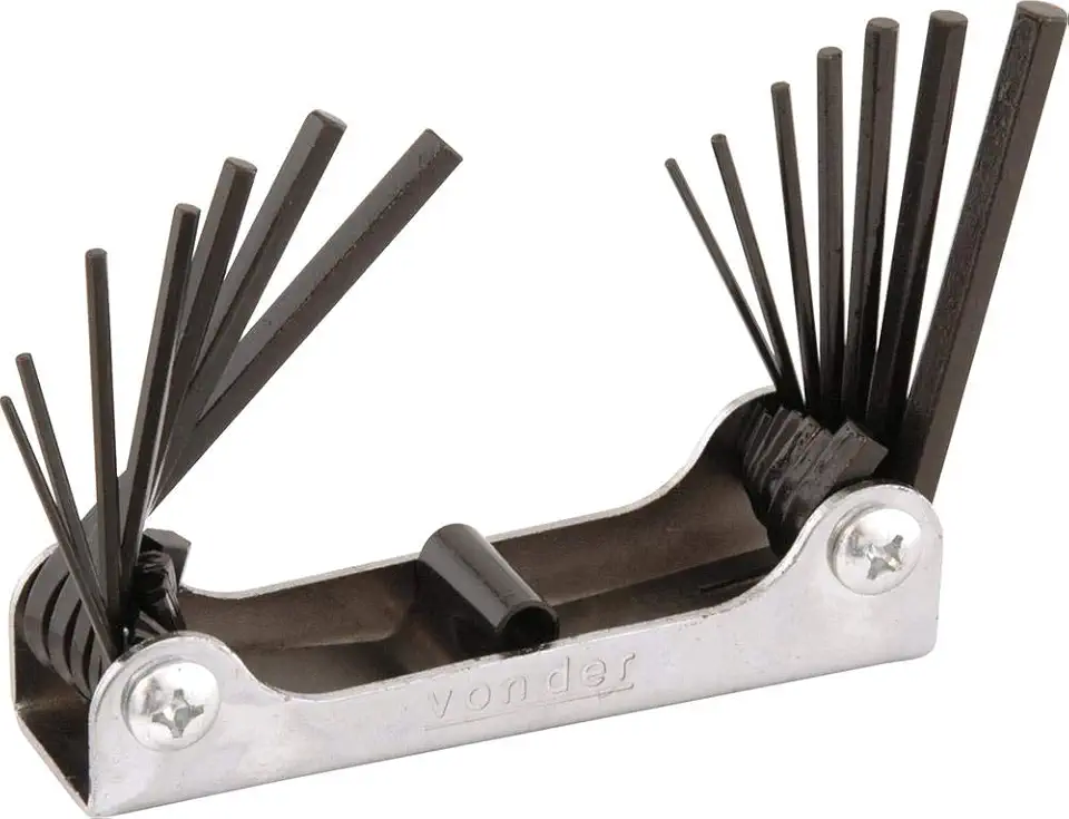 Jogo De Chaves Allen, Com 14 Peças Vonder 1.5 Mm A 6 Mm E 1/16" A 1/4"