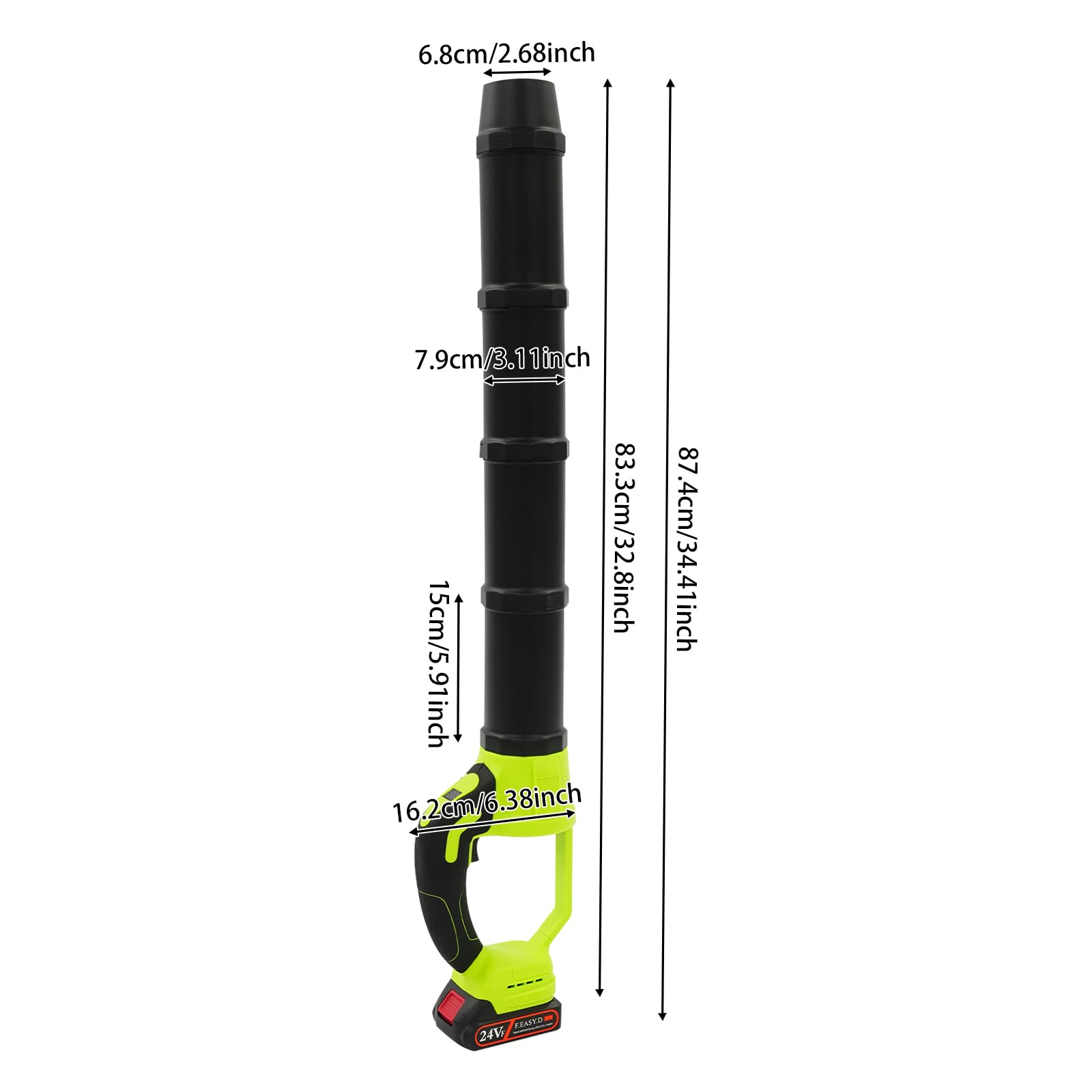 Soffiatore per foglie, batteria da 21 V, senza fili, aspiratore elettrico con 2 batterie e caricabatterie, 30000 giri/min, per foglie e polvere, soffiatore per foglie, piccolo e leggero per terrazza