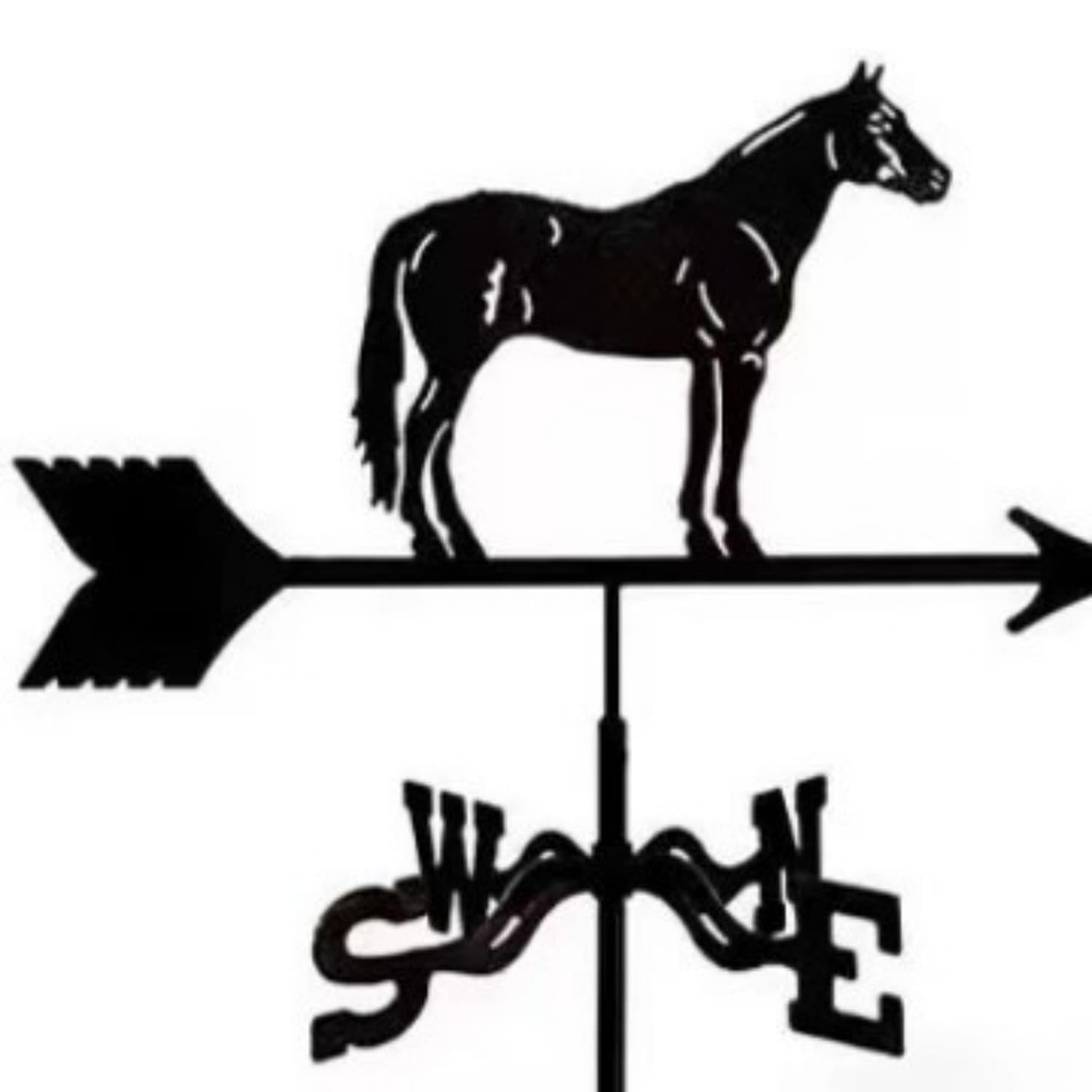 Spray Painted Finish Metal Weather Vane European Design Wind Direction Indicator Long-Lasting Garden Wind Vane Rustproof for Yard, Farmhouse, Shed, Horse a-image-47