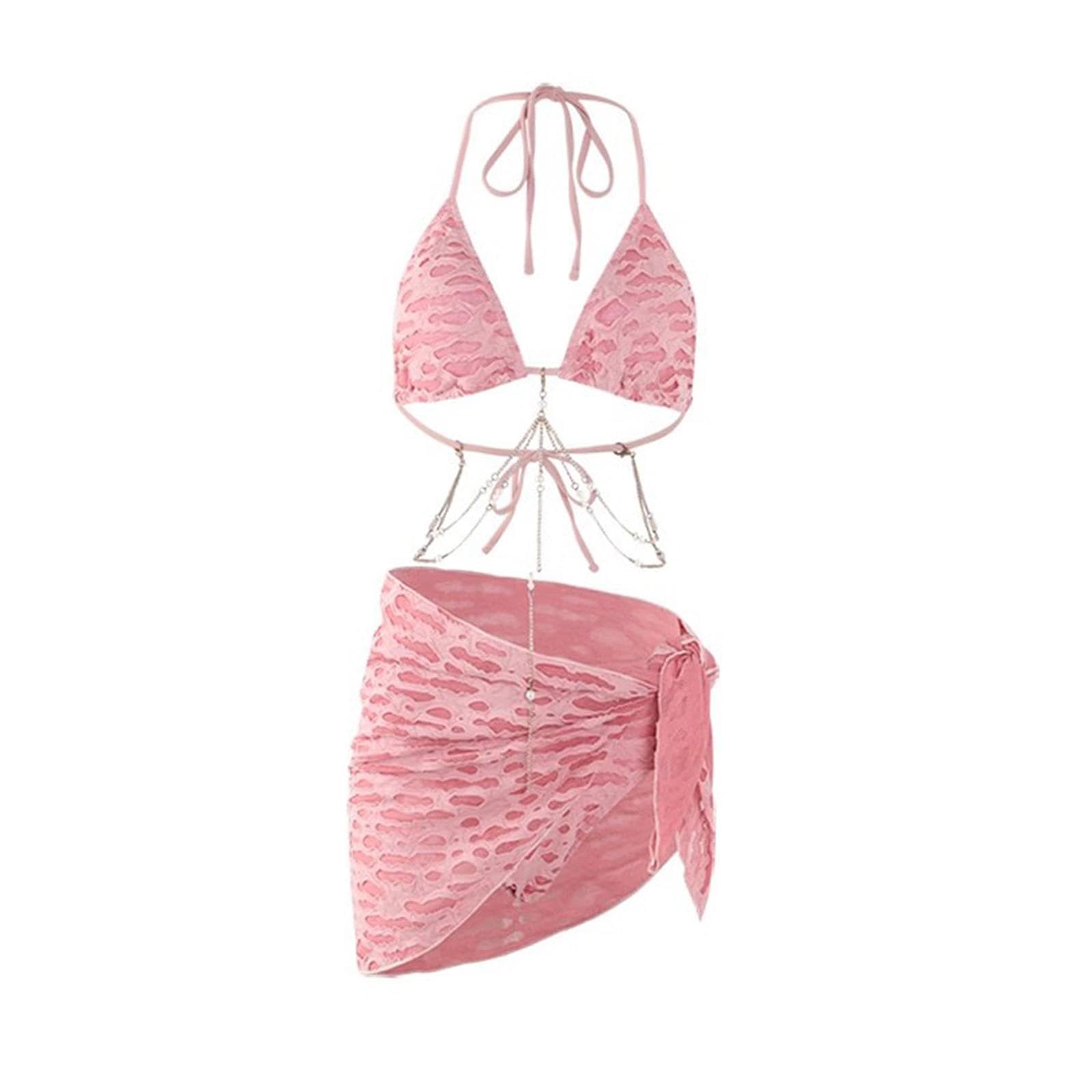 ZOOMELLA Womens Set with Chain Triangle Swimwear for Vacation Water Activities|Swimwear| Swimwear