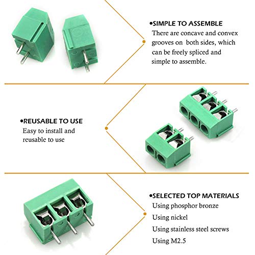 YYWEi PCB Schroefklemmen Set – 114 Stuks 2/3/4 Pins Voor Arduino En Meer