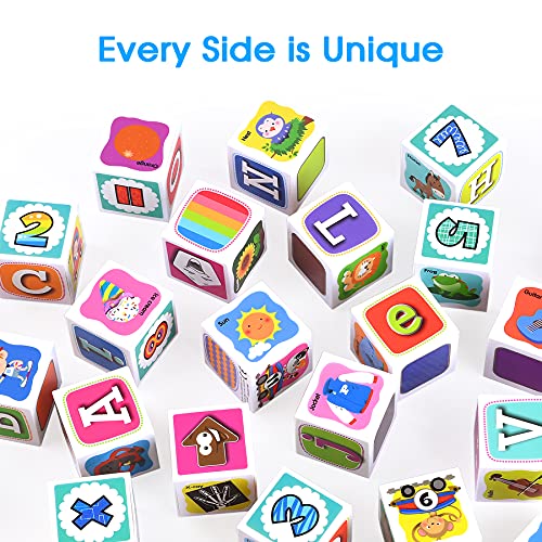 Abc Building Blocks For Toddlers 1-3,28Pcs Plastic Baby Alphabet Letters Number Stacking Blocks, Preschool Learning Educational Montessori Sensory Toys Gifts For Kids Girls Boys #TOP2