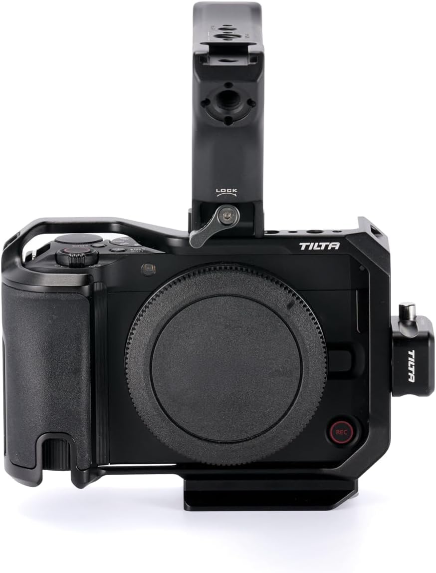 Tilta Camera Cage Base Kit Compatible with Canon R50 V – Black | Full Cage with Compact NATO Top Handle | ARCA Baseplate, Cold Shoe, 1/4”-20 Mounts | Lightweight, Modular Design