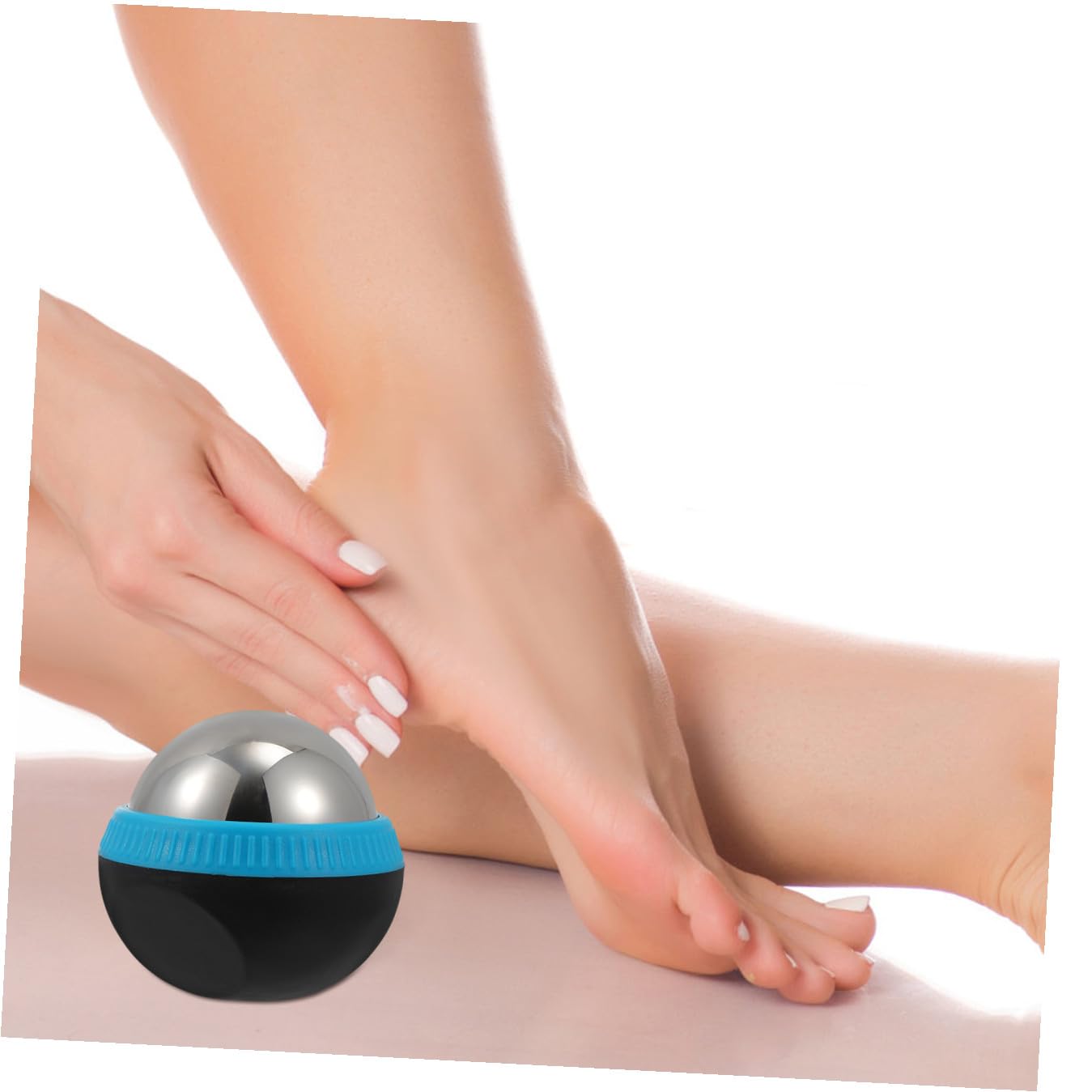 Balle de Massage Musculaire 1pc en Acier Inoxydable Bleue