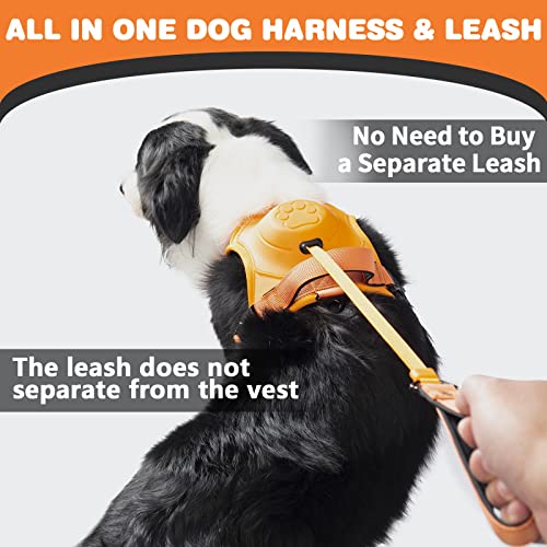 Kalinco All In One Dog Harness With Retractable Leash, Auto-Lock & No-Pull Pet Harness, Adjustable Dog Vest With Control Handle For Small Medium Dogs #TOP1