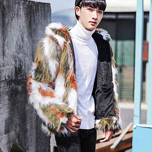 Men's Faux Fur Coat, Winter Warm Luxury Praka Outerwear, Long Thicken Soft Furry Trench Coat Cardigan for Men3