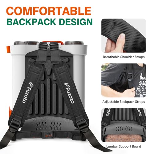 FUZOTO Battery Powered Backpack Sprayer 5.3 Gallon for Lawn, Garden, Yard by FUZOTO - Used condition - Image 6