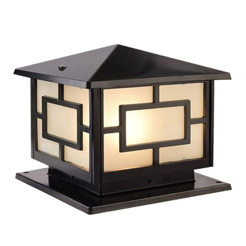 Lampe pilier noire de 60 cm au design européen prestigieux pour façade de villa