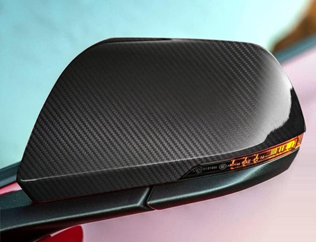 Real Carbon Fiber Mirror Cap Covers Compatible with 2015-2020 M-ustang S550 for USA Spec Model W/LED Signal Add-on Type