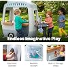 Step2 Adventure Camper Kids Playhouse, Indoor/Outdoor Playset with Kitchenette, Interactive Doorbell Sounds, 52-Piece Toy Accessories, Durable Plastic, For Toddlers 2+ Years
